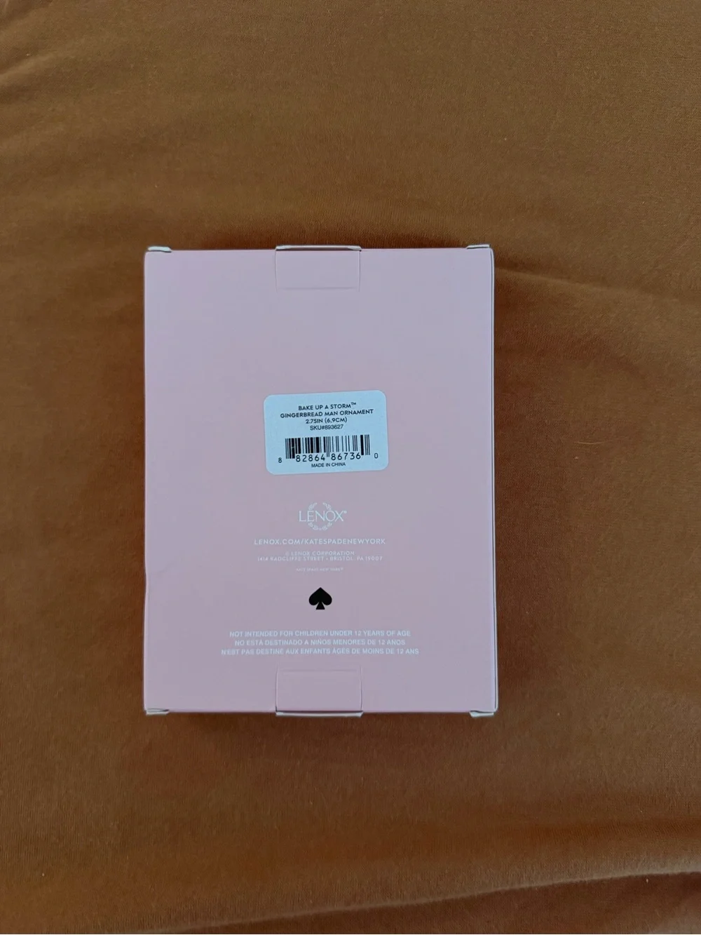 kate spade Red Gingerbread Ornament with Pink Box